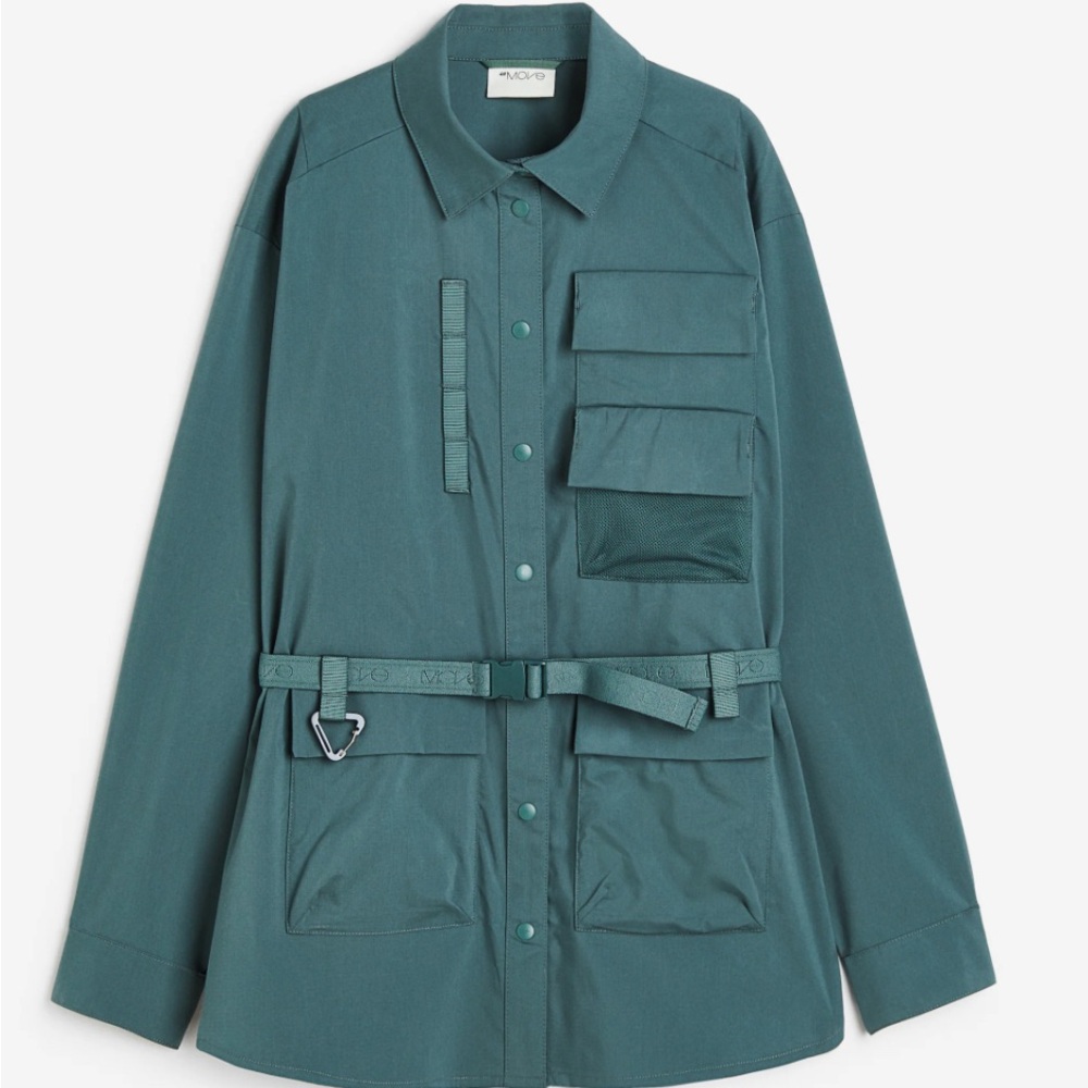 Teal Utility Shirt with Belt